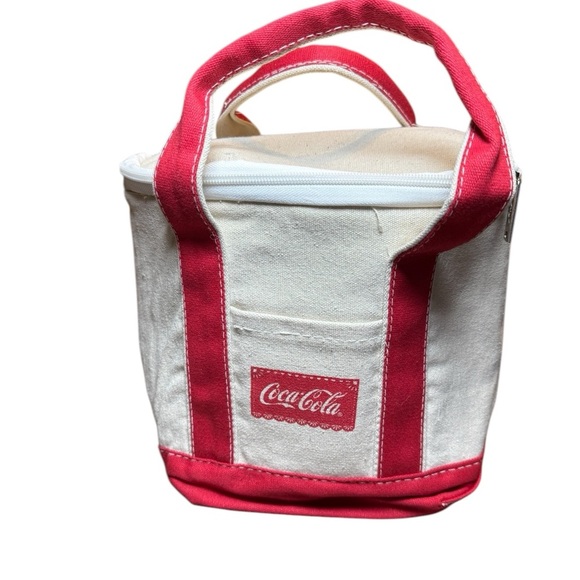 🧊 Coca-Cola Red & White Canvas Lunch Tote Cooler 🧊 - Picture 1 of 5